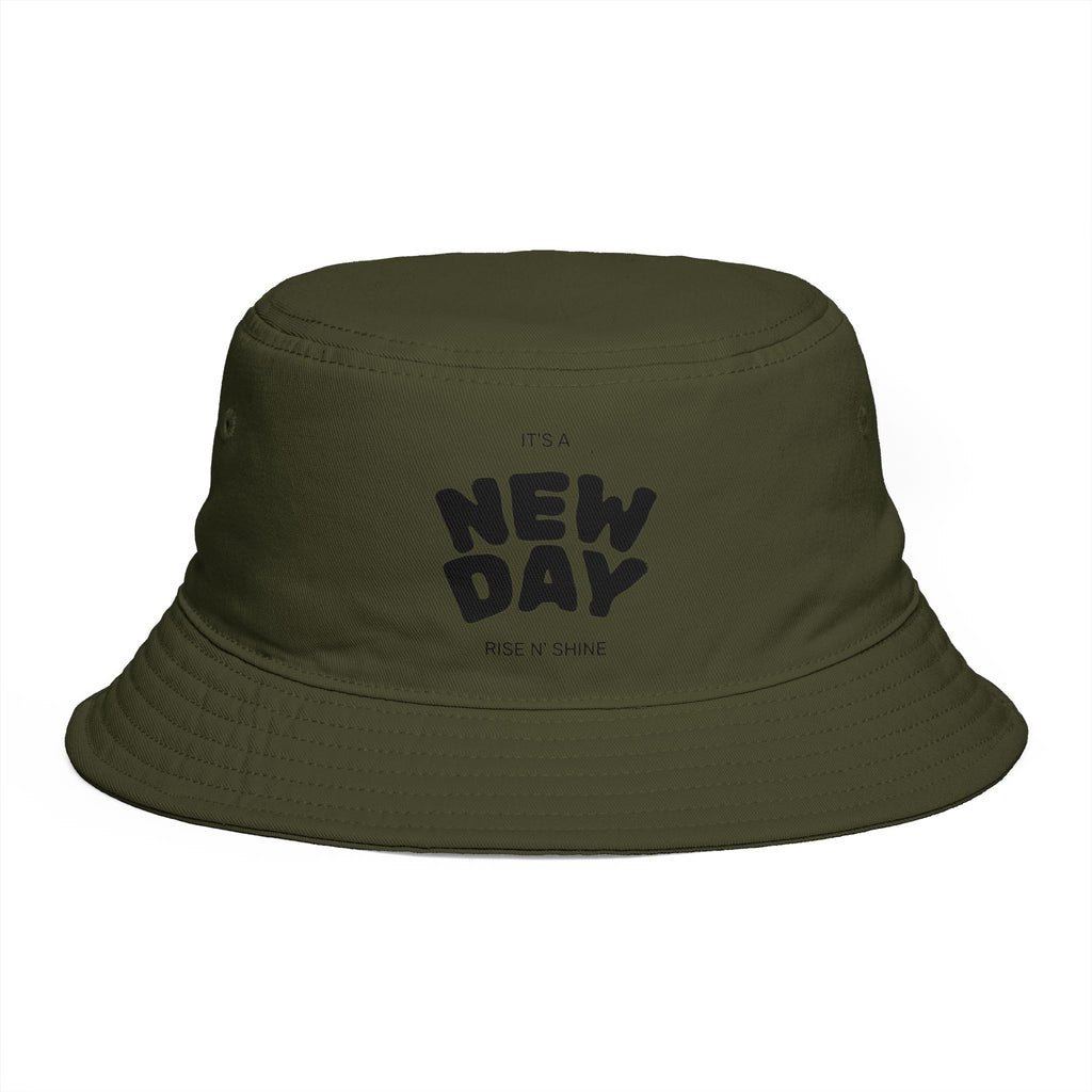 New Day Brown Bucket Hat — Inspirational Casual Sun Hat by Printify Hats Hats Hats New Day Brown Bucket Hat — Inspirational Casual Sun Hat