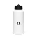 Stainless steel water bottle with a straw lid by Mbendera Music & Merchandise