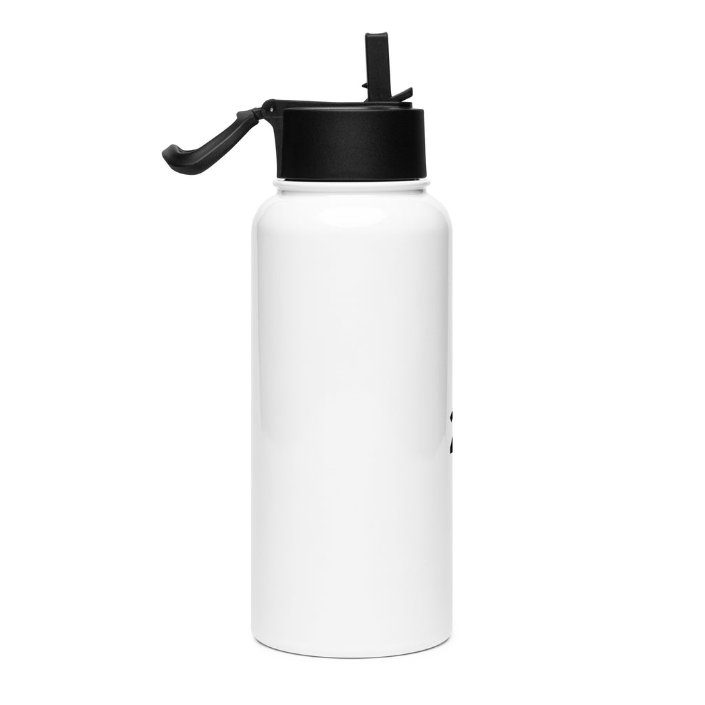 Stainless steel water bottle with a straw lid by Mbendera Music & Merchandise