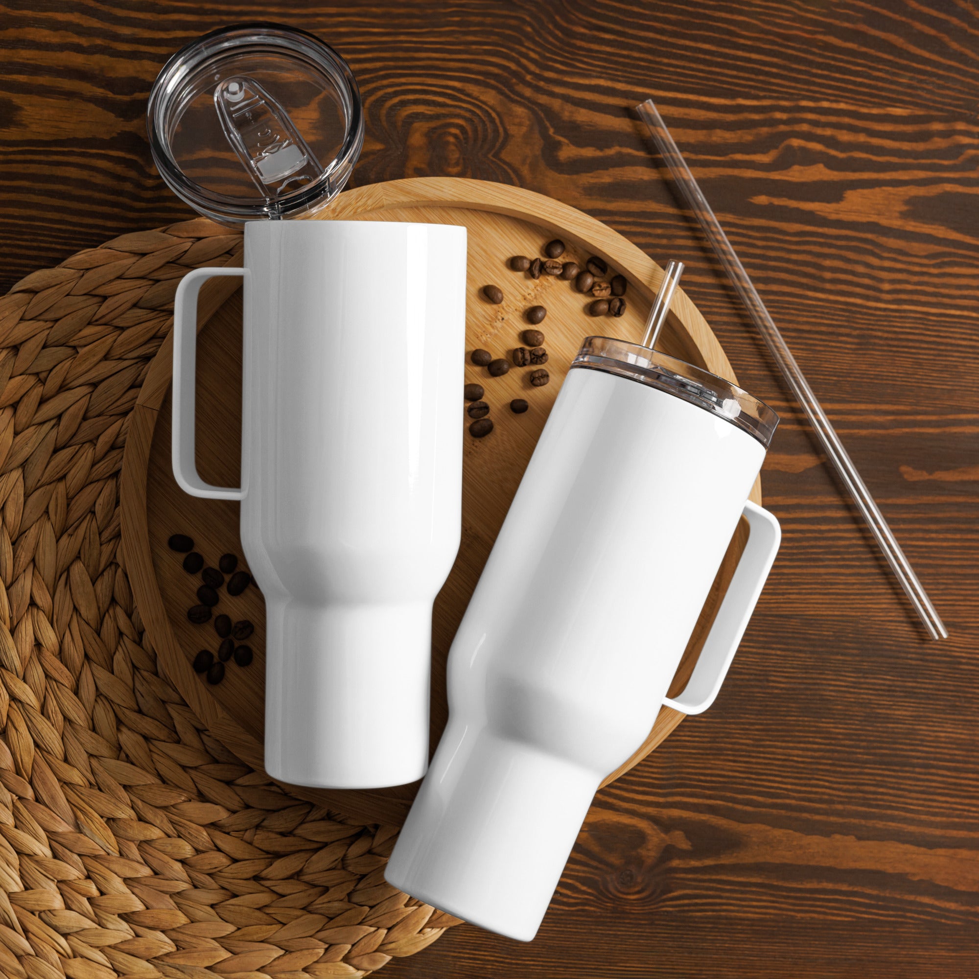 Travel mug with a handle by Mbendera Music & Merchandise